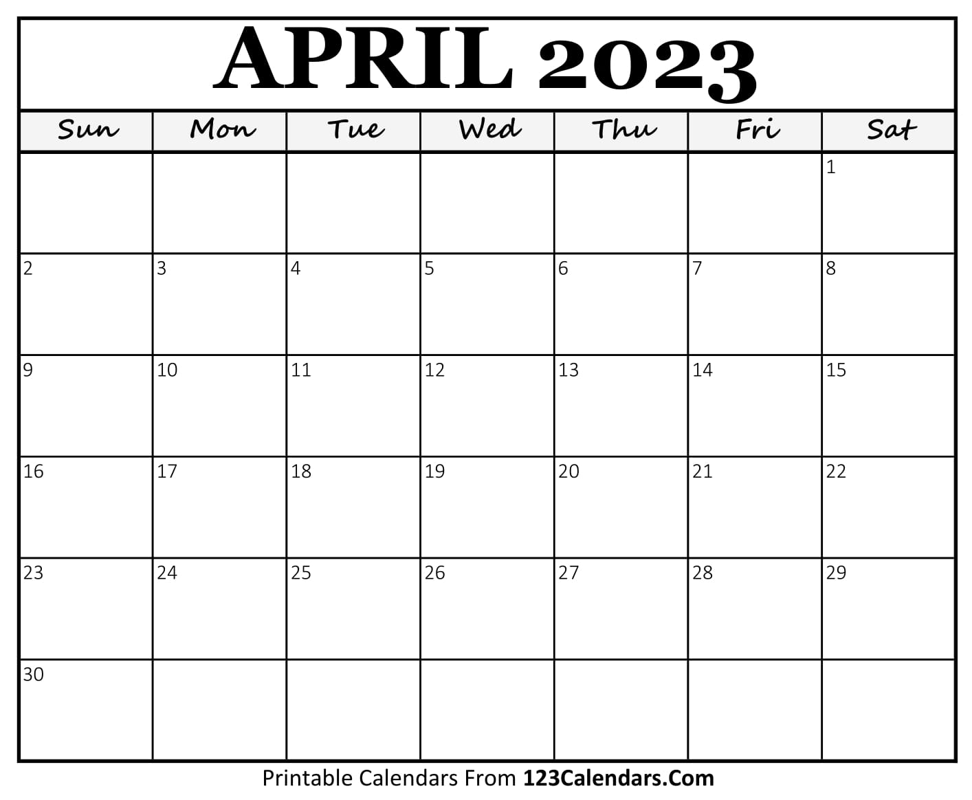 April Calendar