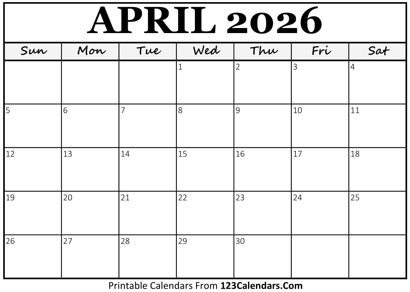 April Calendar
