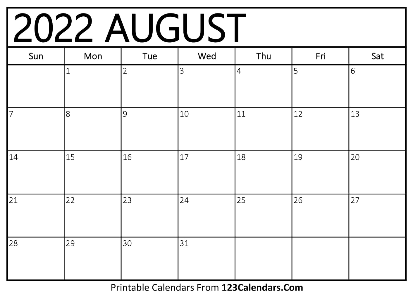 printable august 2022 calendar templates 123calendars com