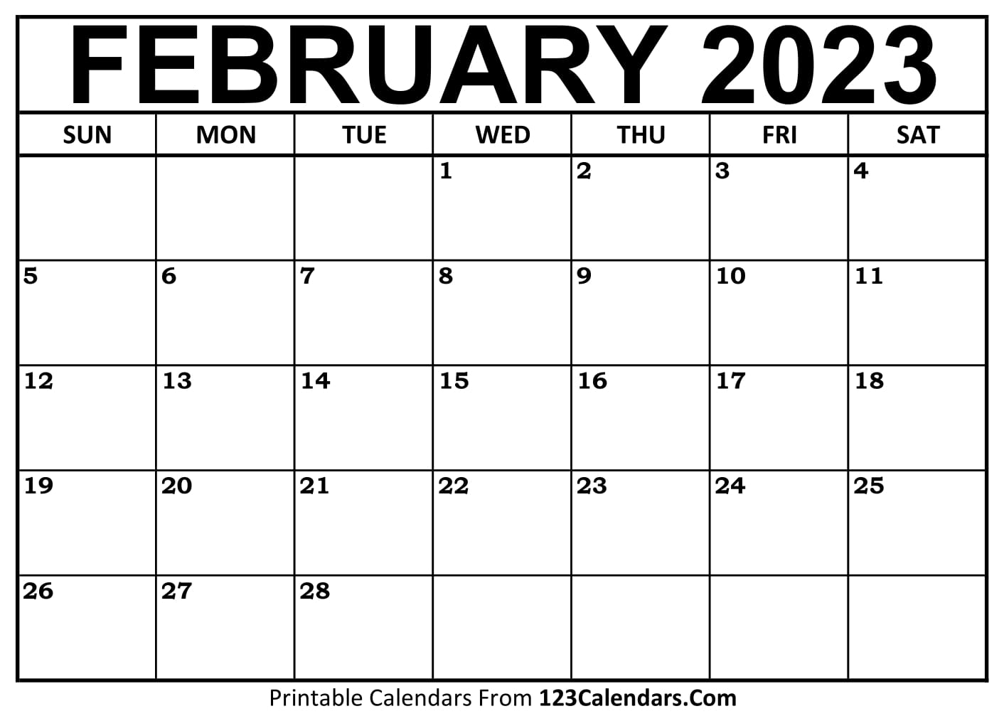 February 2023 Calendar