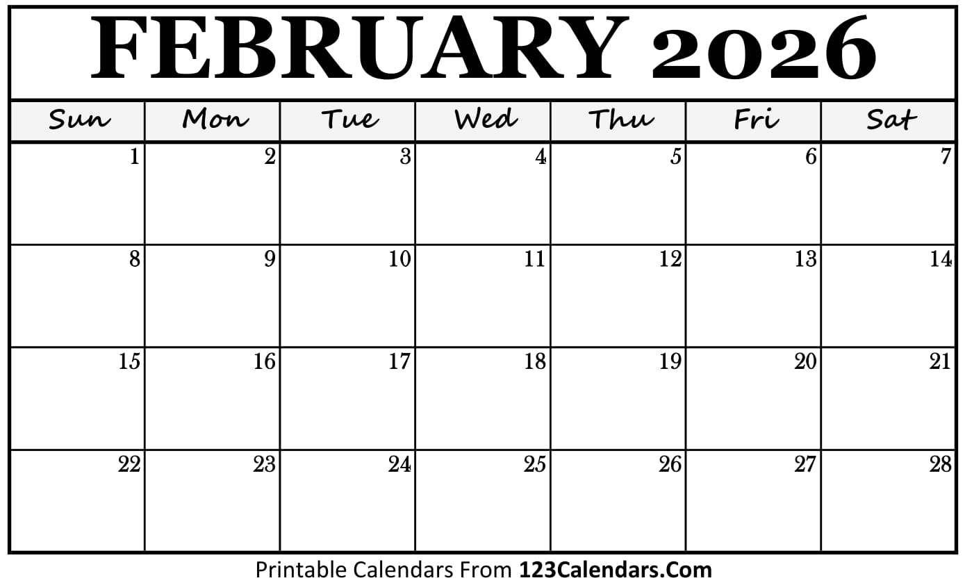 February Calendar 2026