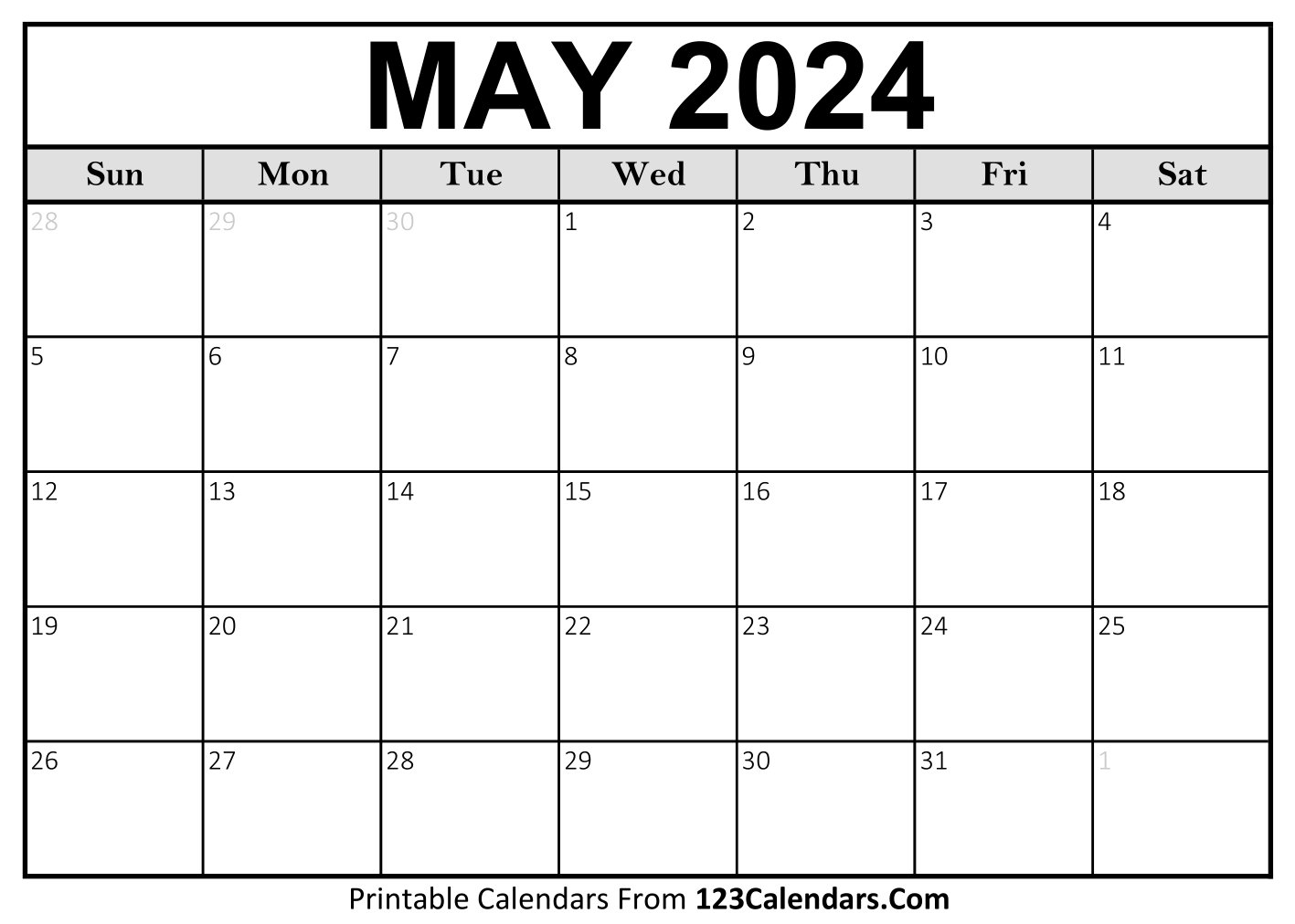 2024 May Calendar