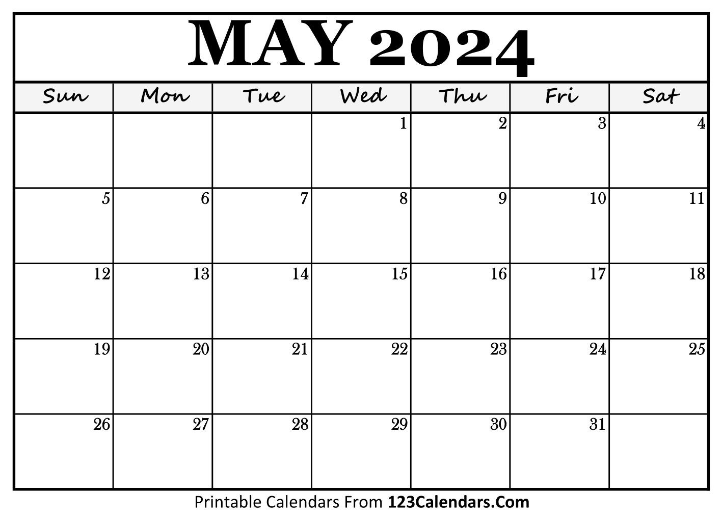 May 2024 Calendar