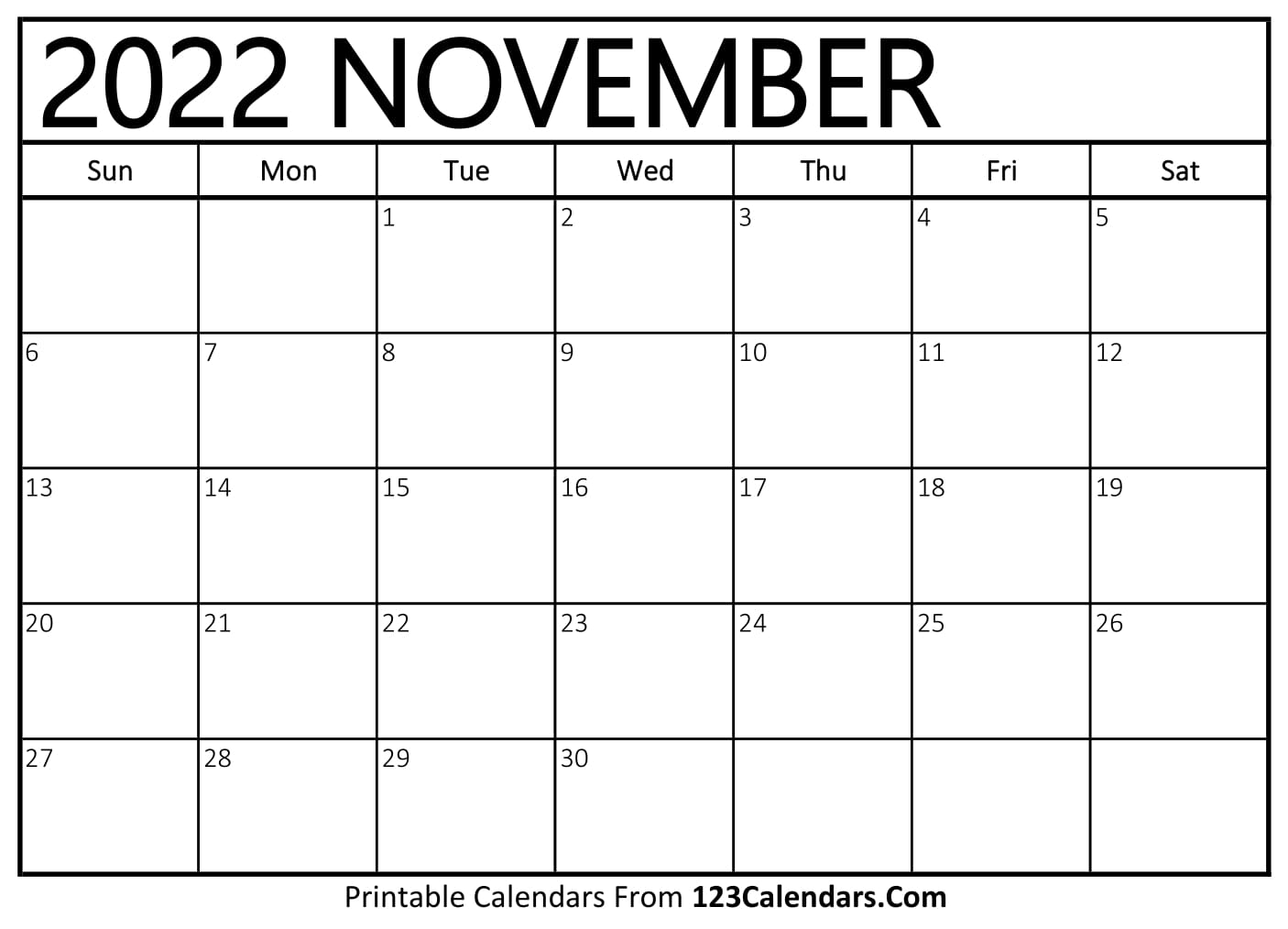 printable calendar november 2022 full page