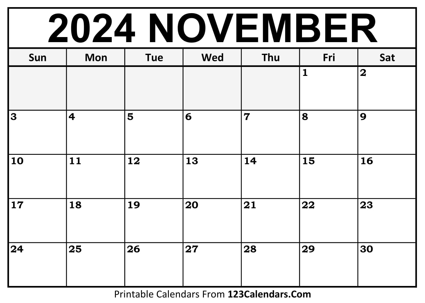 Calendar November 2024