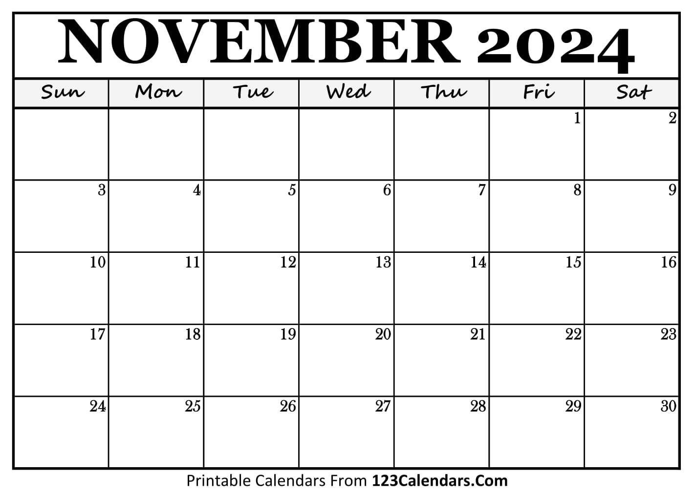 November 2024 Calendar