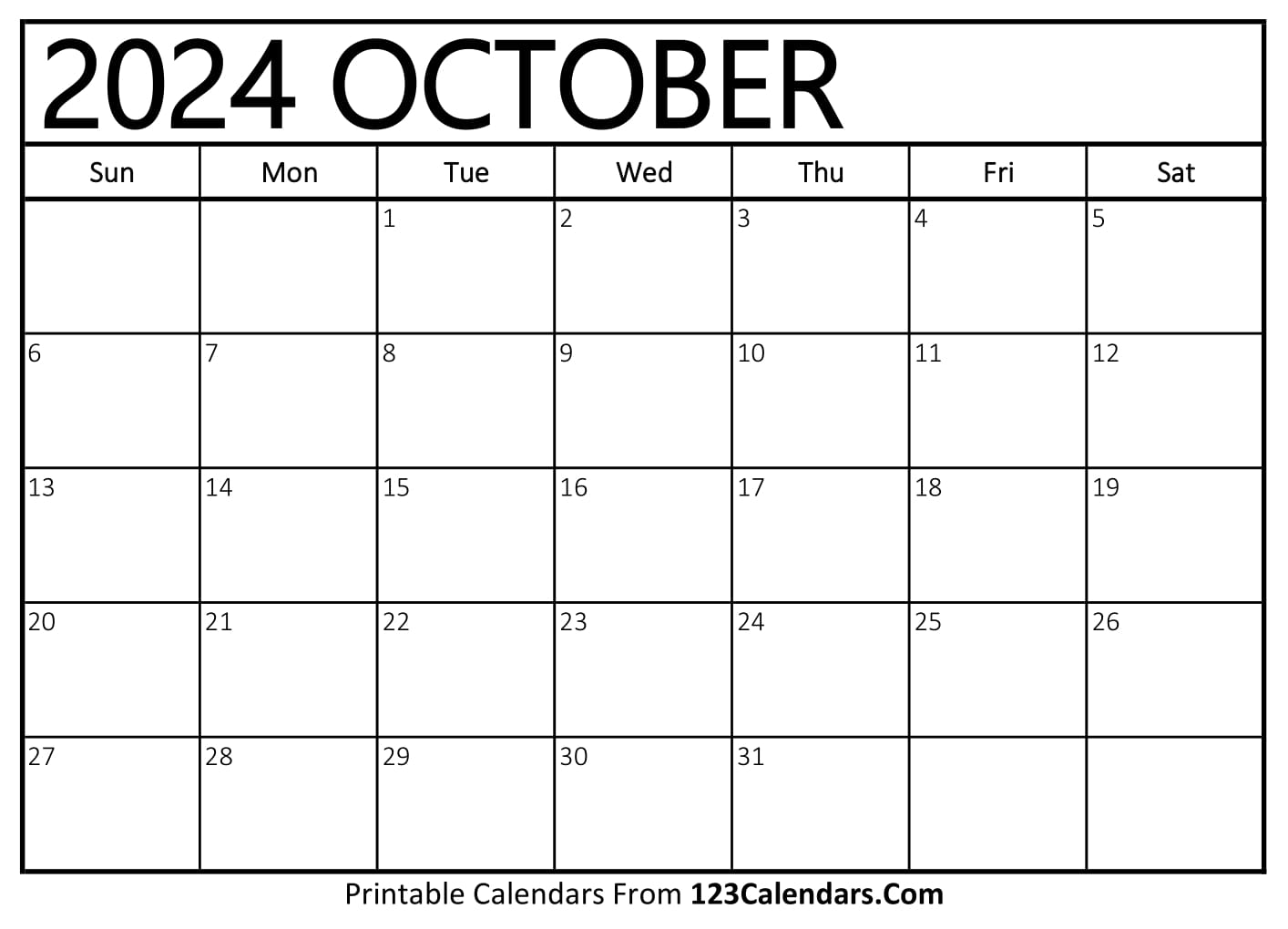 October 2024 Calendar