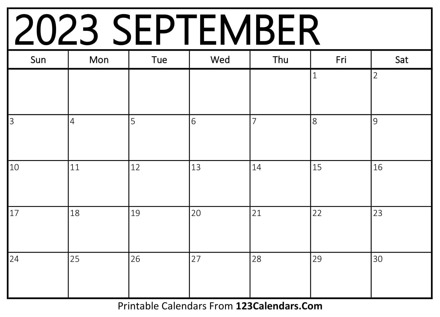Printable September 2023 Calendar Templates 123Calendars com