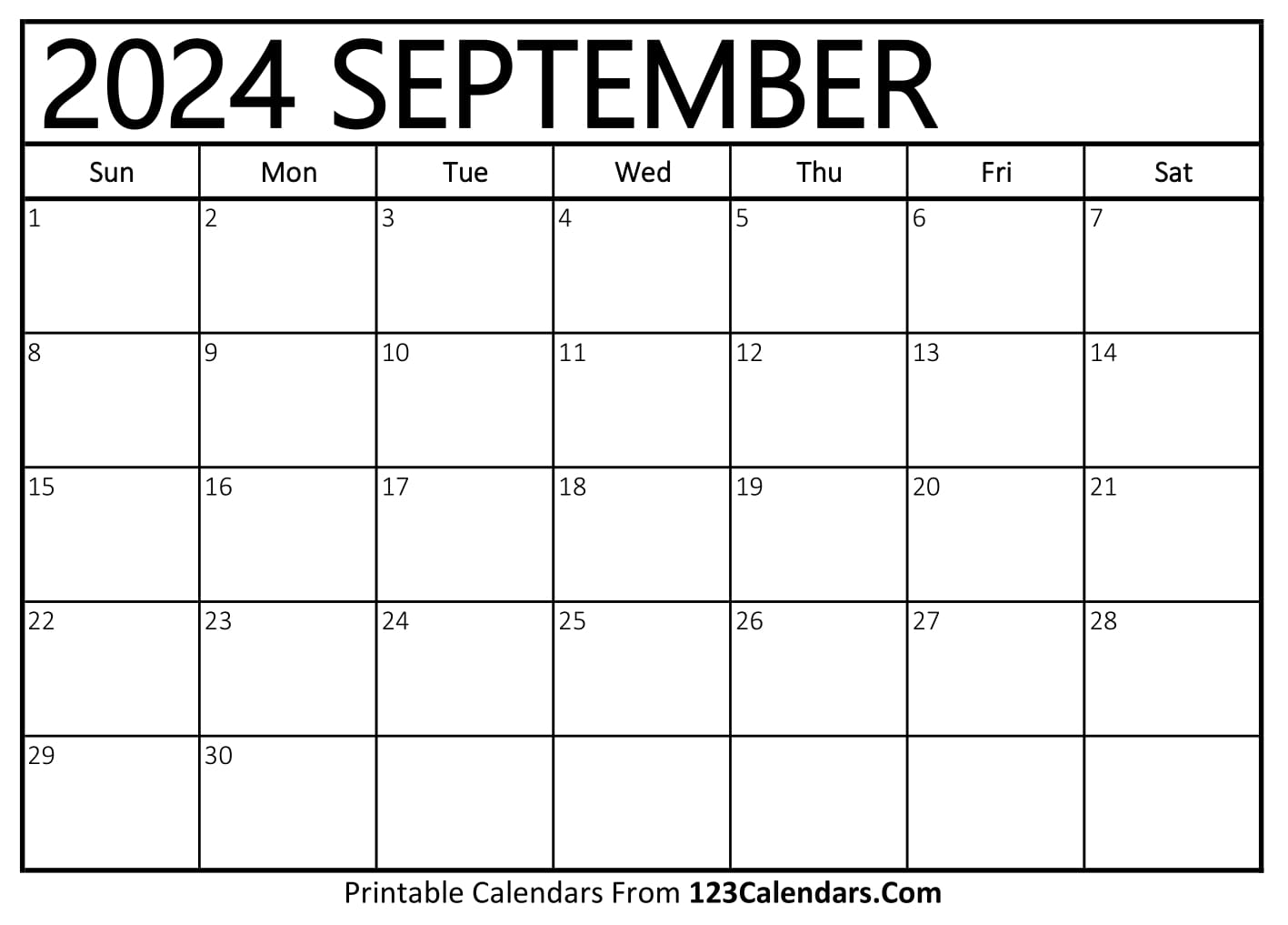 September Calendar 2024
