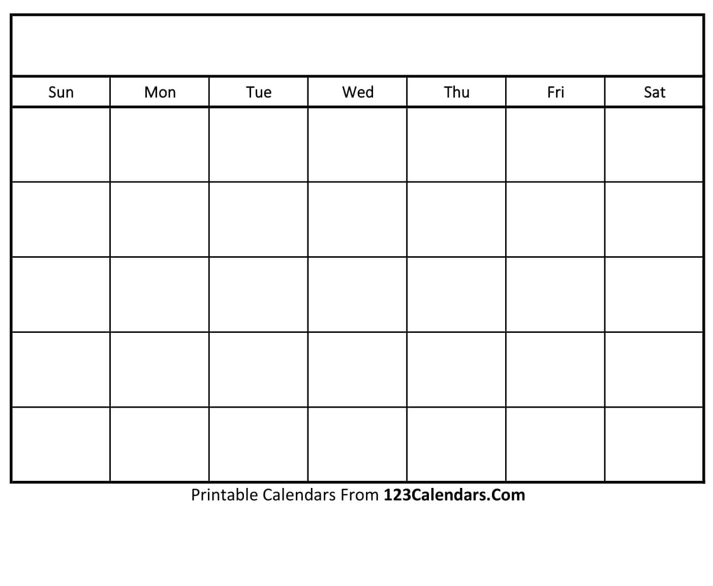 free printable monthly blank calendar printable templates free