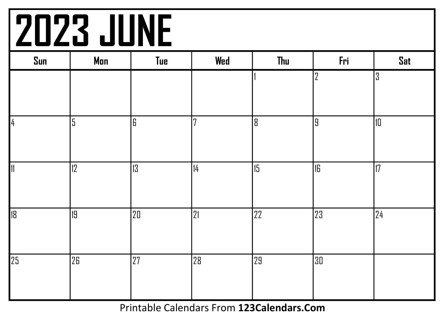 June 2023 Calendar Monthly Printable Calendars